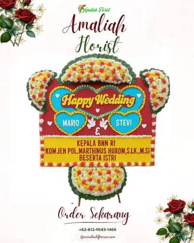 Karangan Papan Bunga Pernikahan di Cigasong